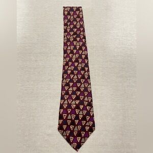 Coswold Collection Burgundy Triangle Pattern Men's Tie